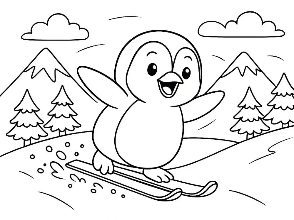 एक खिड़की से बाहर देख रहे एक प्यारे मेमने के बच्चे की तस्वीर का पहले और बाद का दृश्य, जो एक साधारण, प्रिंट करने योग्य कार्टून लाइन आर्ट कलरिंग पेज में बदल गया है।