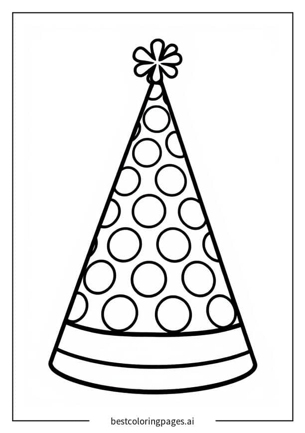 生日帽 涂色页