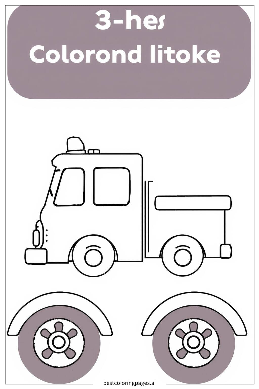 Disegni di Vista Laterale del Camion dei Pompieri da Colorare