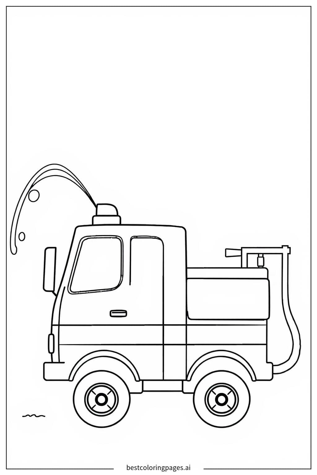 Disegni di Camion dei pompieri che spruzza acqua da Colorare