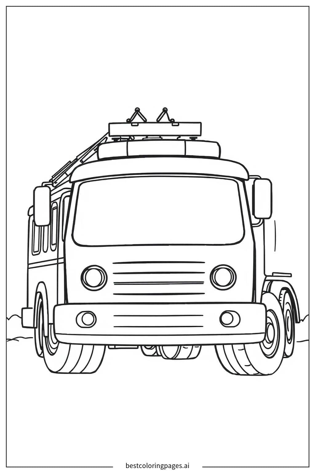 Disegni di Ruote del Camion dei Pompieri da Colorare