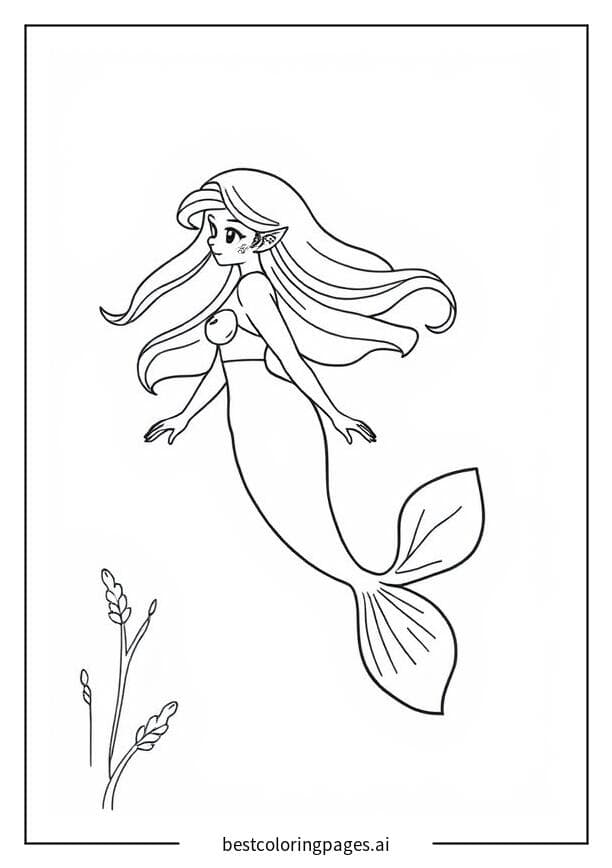 바다에서 헤엄치는 인어