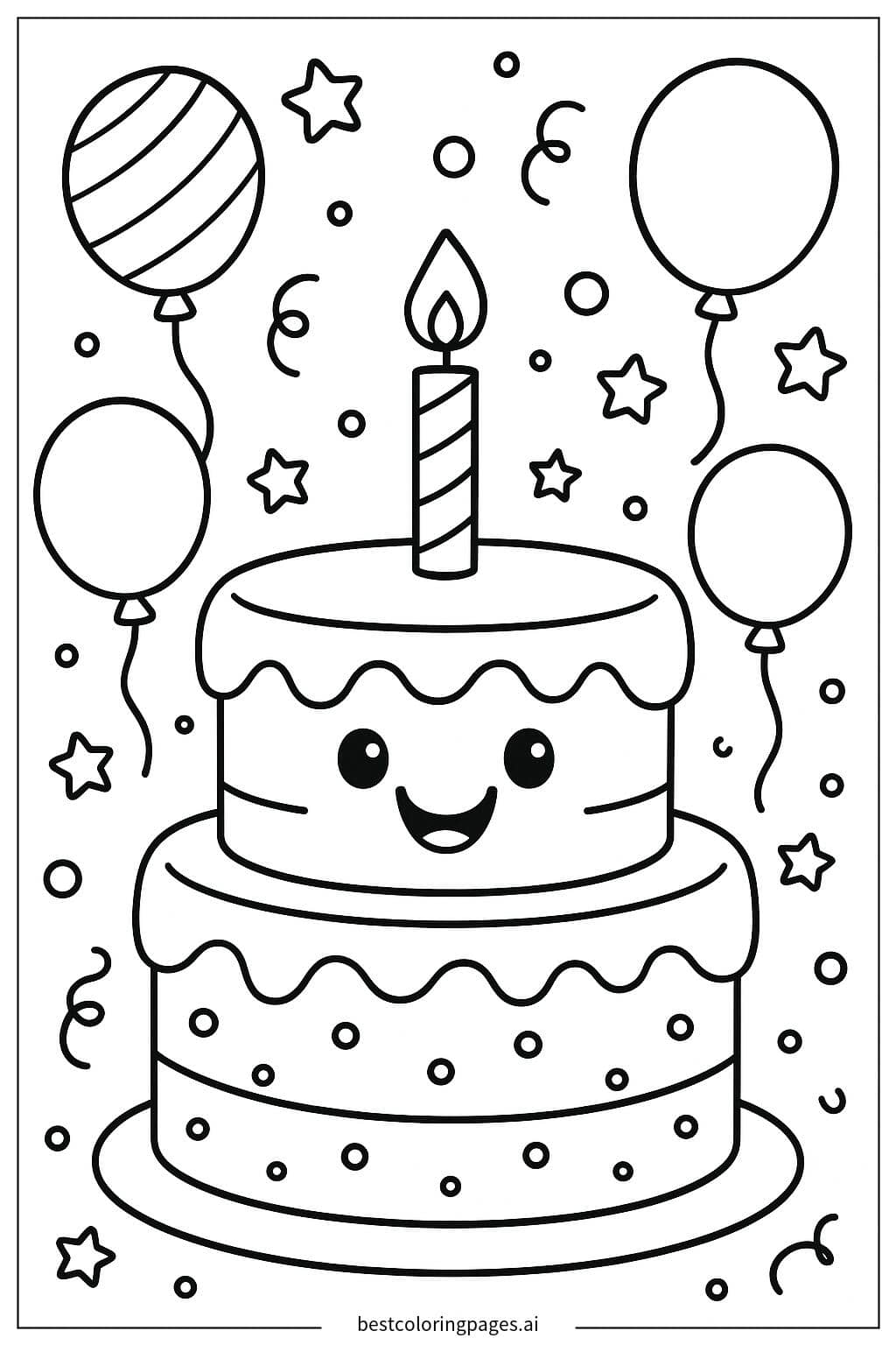 派对彩纸 涂色页