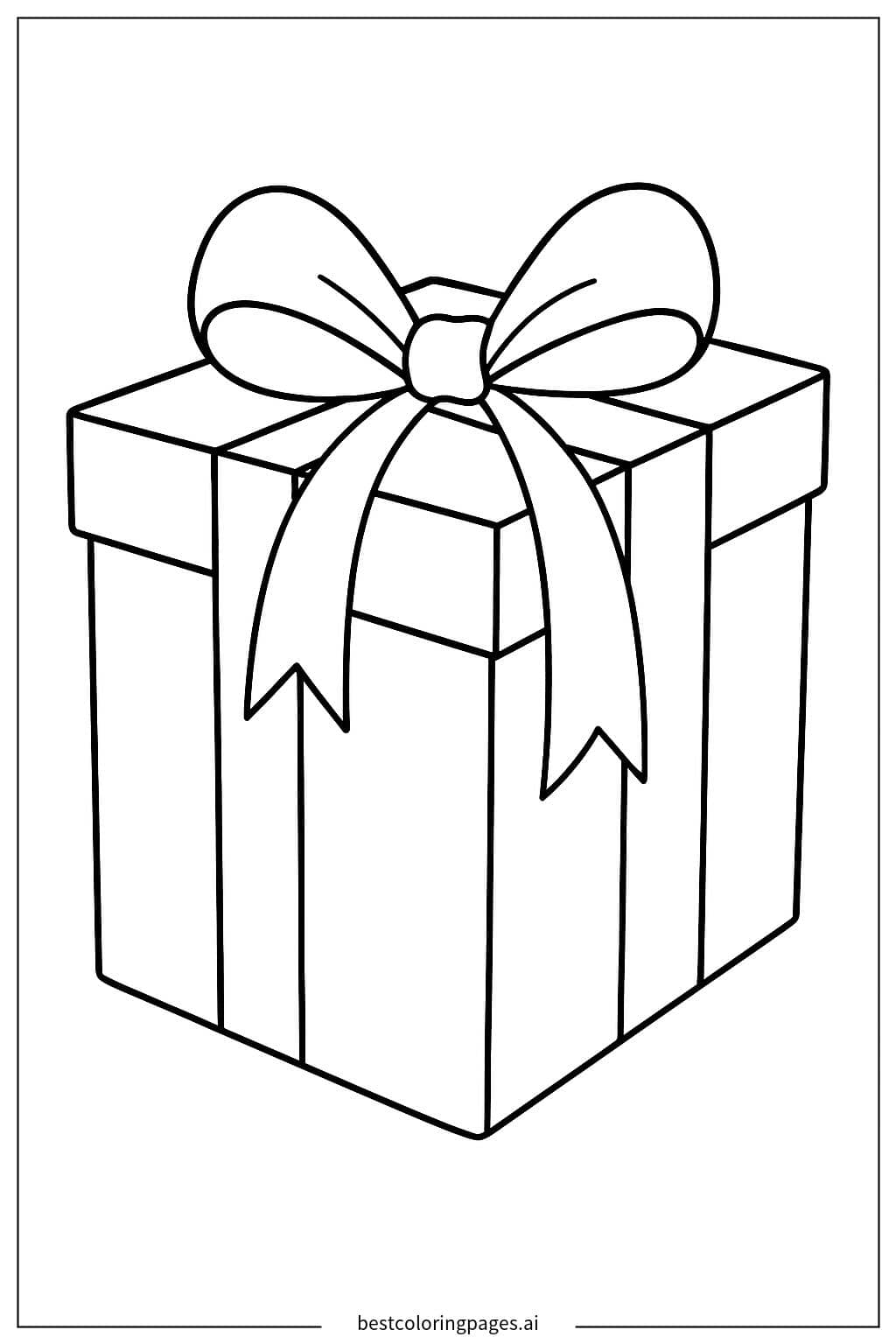 蝴蝶结礼物盒 涂色页