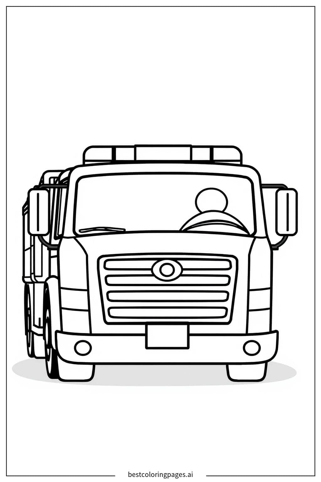 Disegni di Disegno semplice di camion dei pompieri da Colorare
