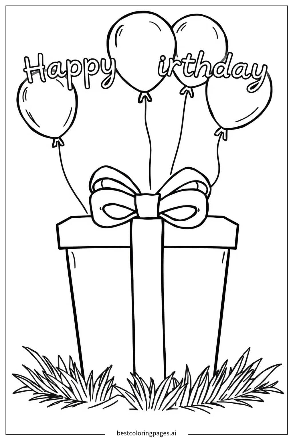 简单的礼物盒 涂色页