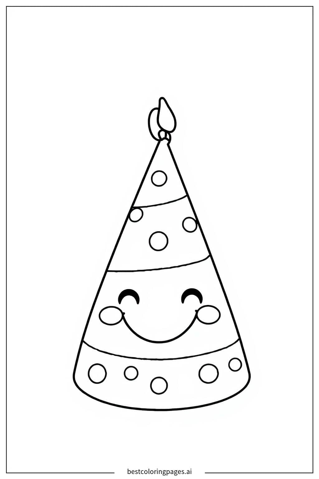 微笑的生日帽 涂色页