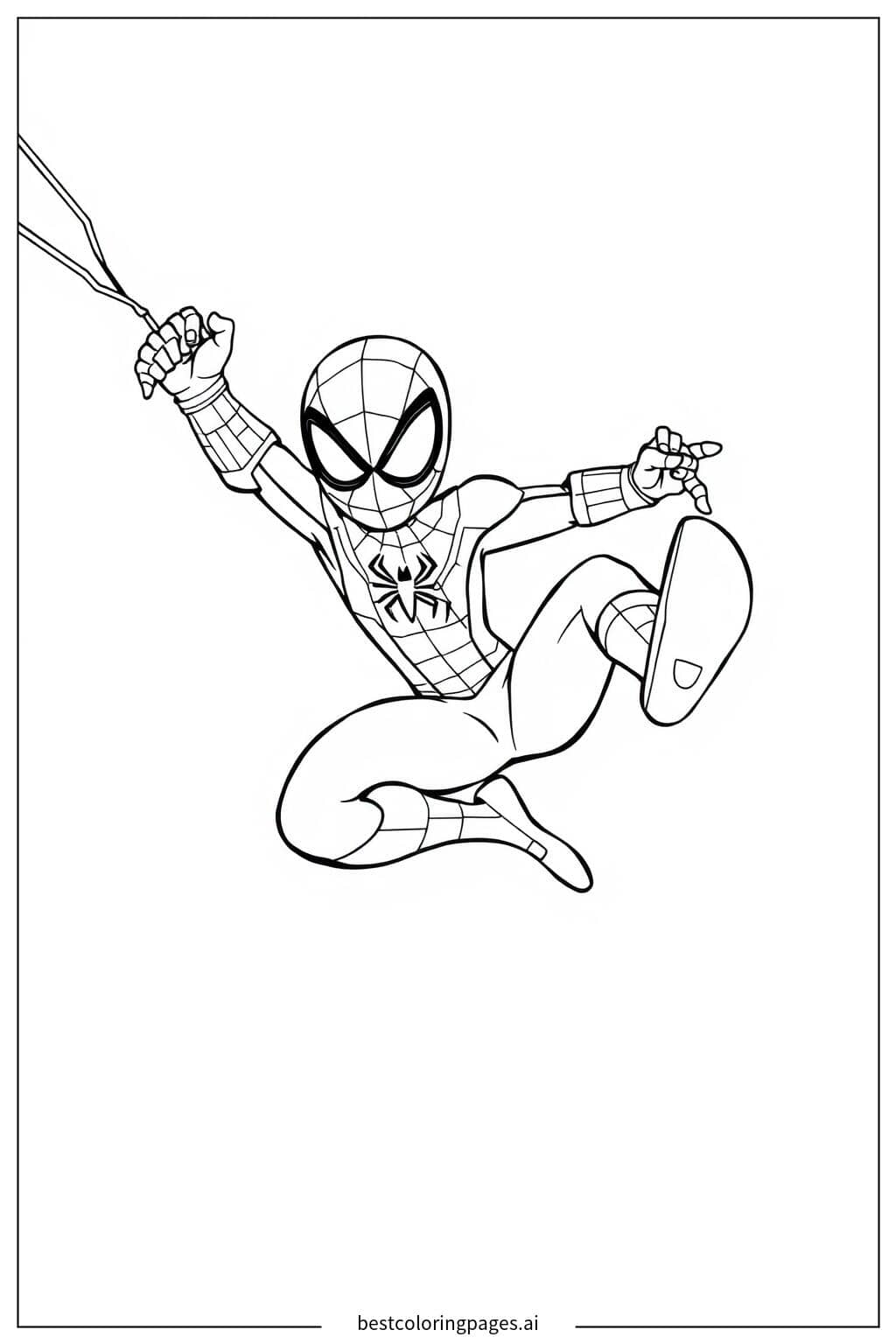 蜘蛛侠发射蛛网 涂色页