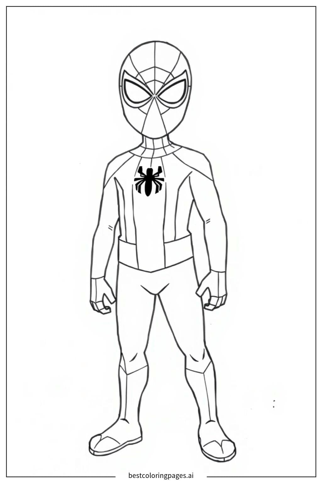 戴面具的蜘蛛侠 涂色页