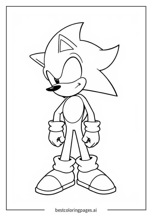 평온한 자세의 슈퍼 소닉 색칠공부