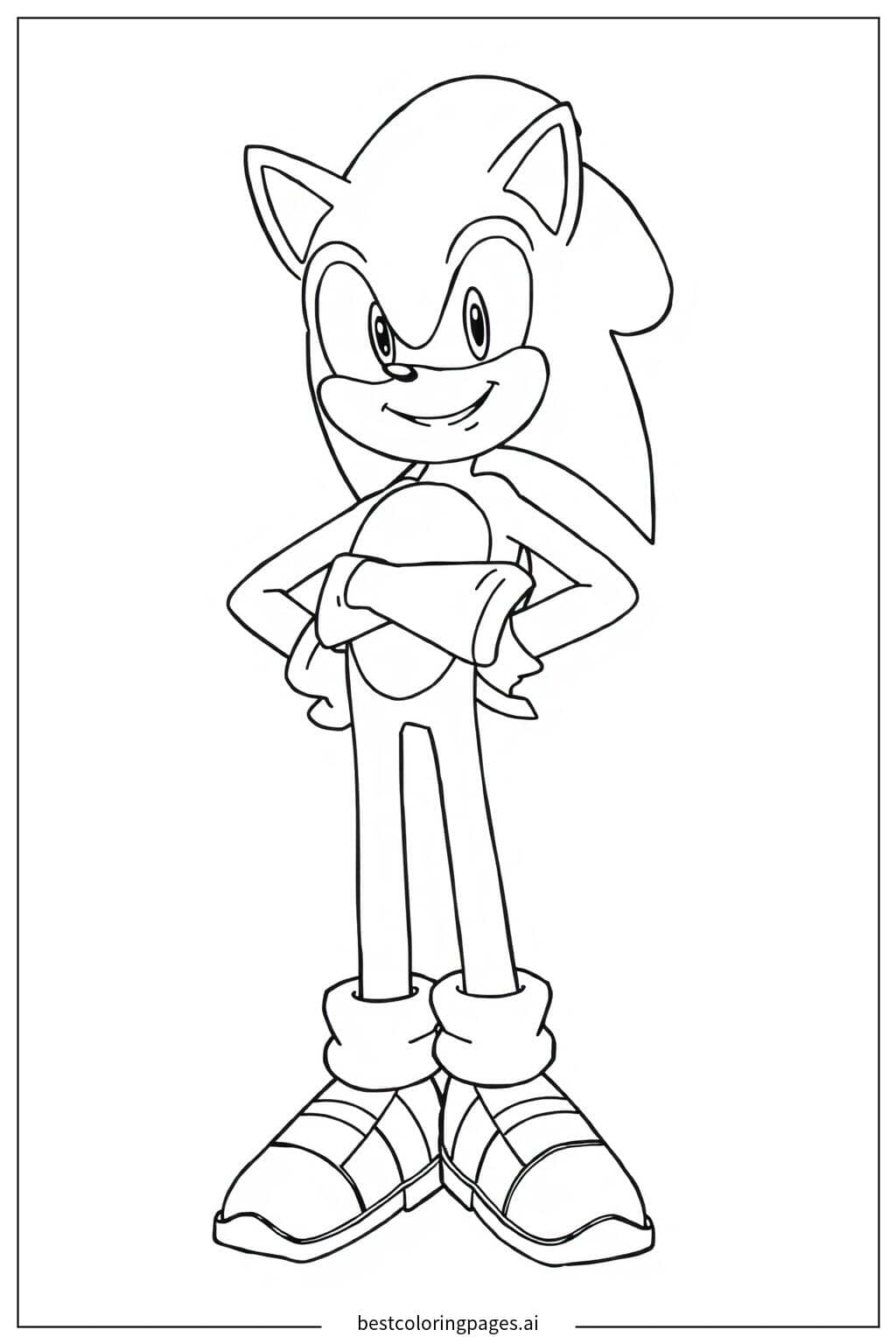 Desenhos de Super Sonic em uma Pose Orgulhosa para Colorir