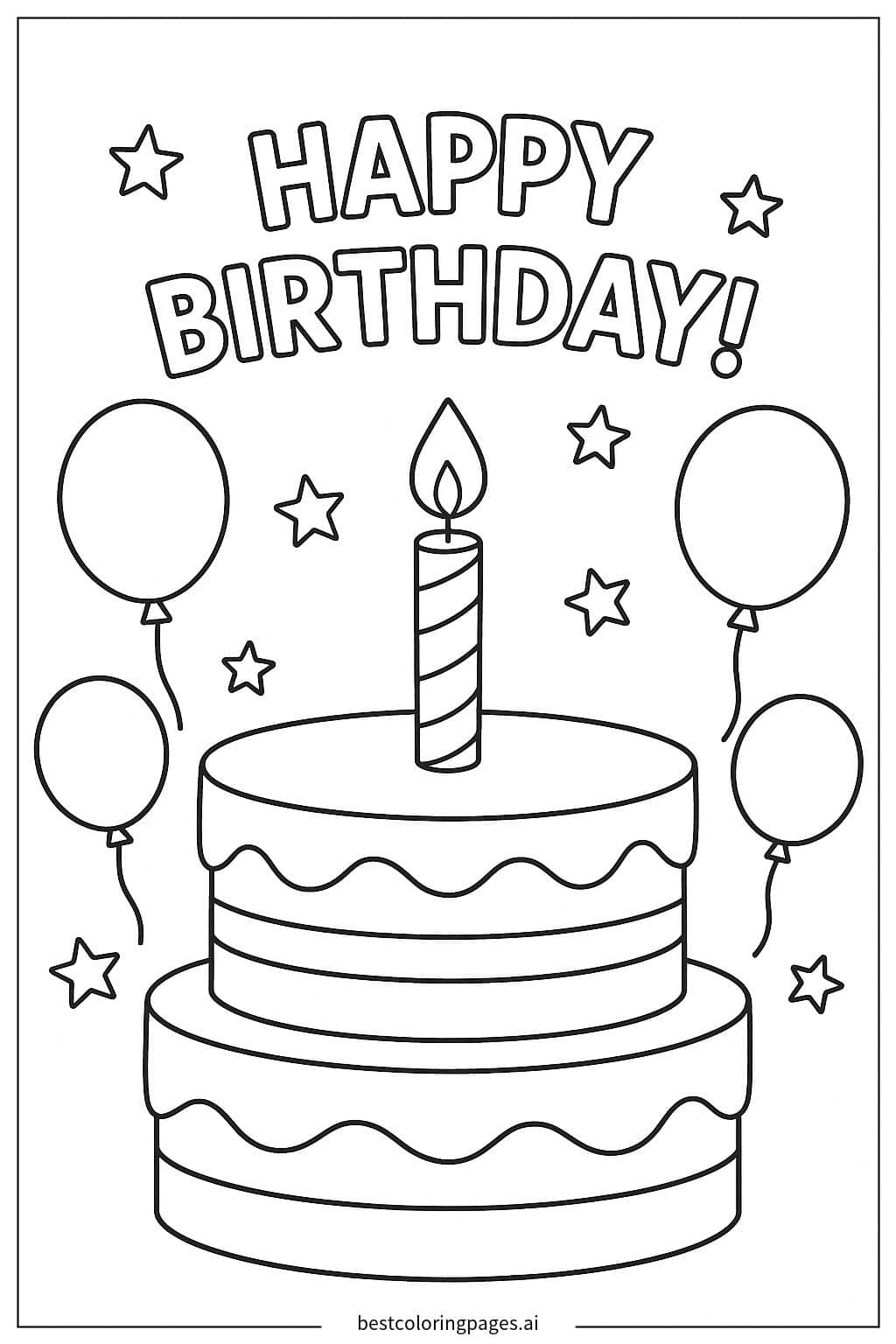 Birthday Invitation Coloring Pages