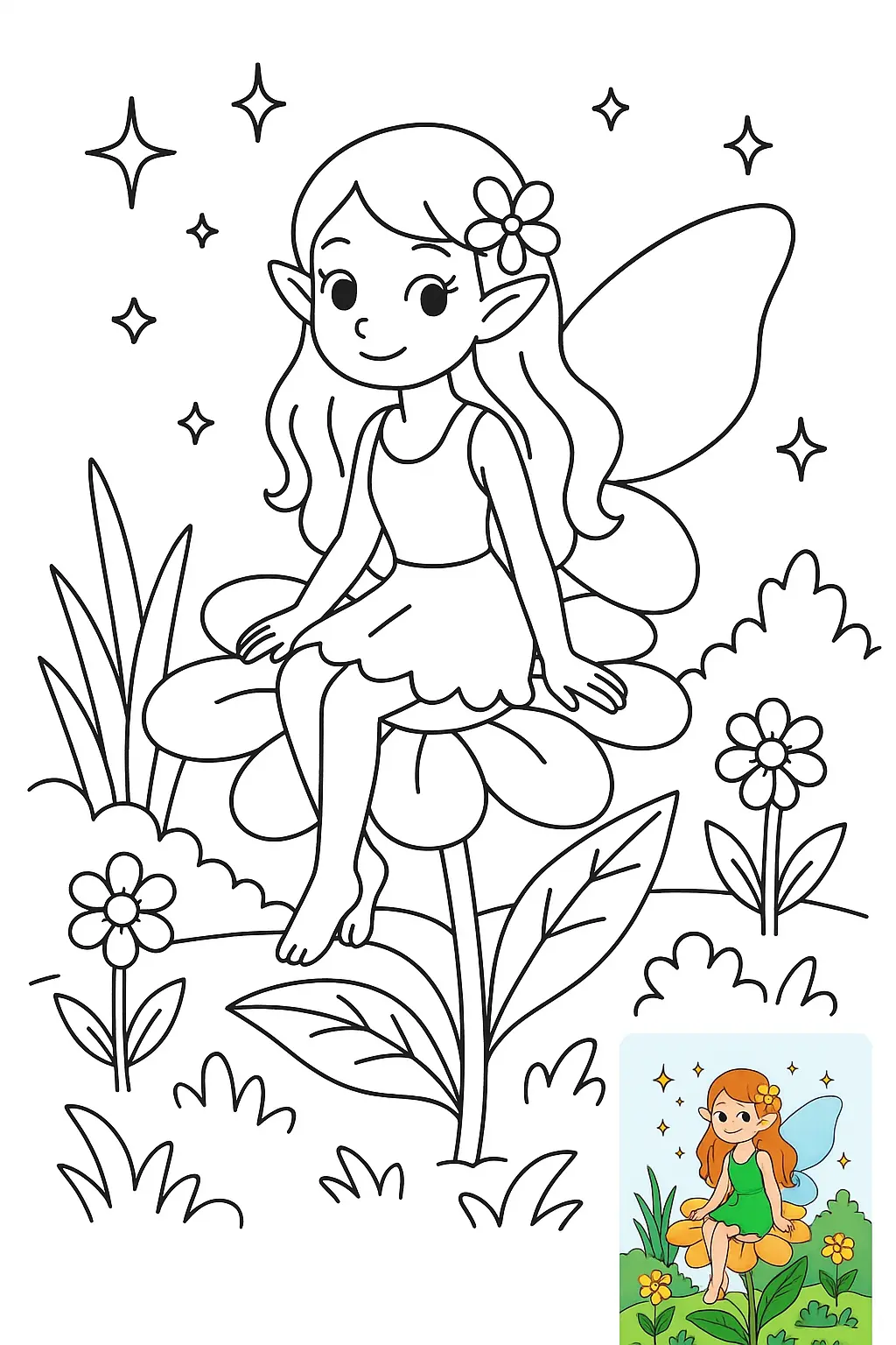 Pages de Coloriage de Fée