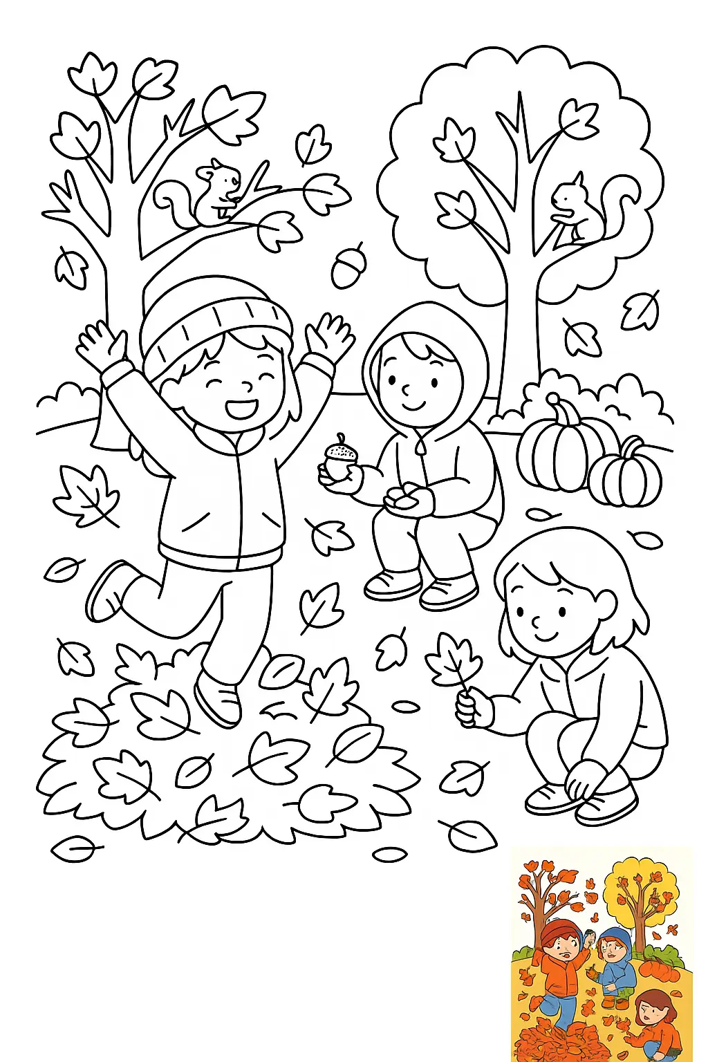 पतन का मौसम कलरिंग पेज