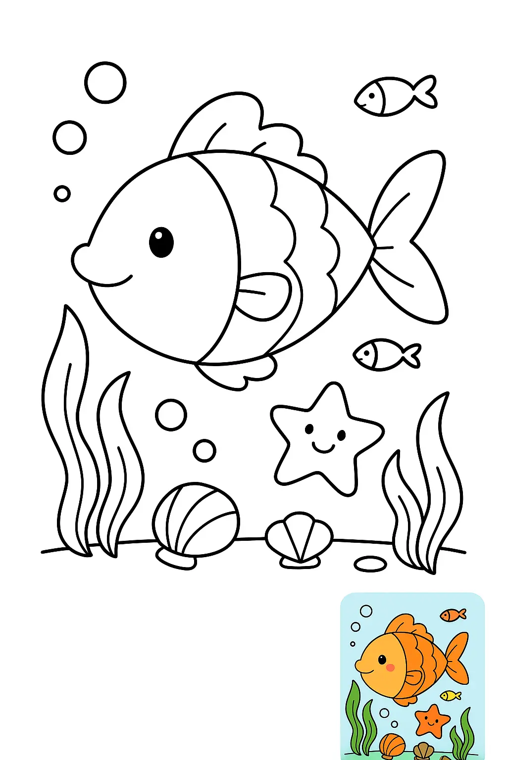 Pages de Coloriage de Poisson
