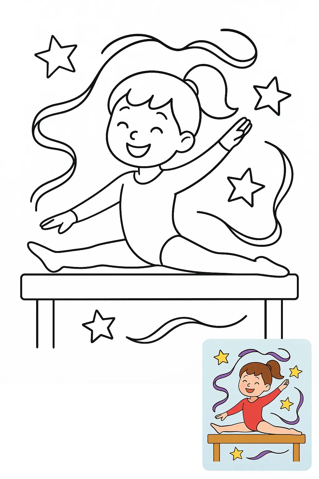 Pages de Coloriage de Gymnastique