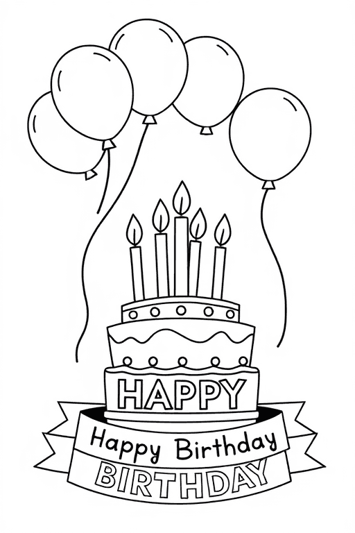 जन्मदिन कलरिंग पेज