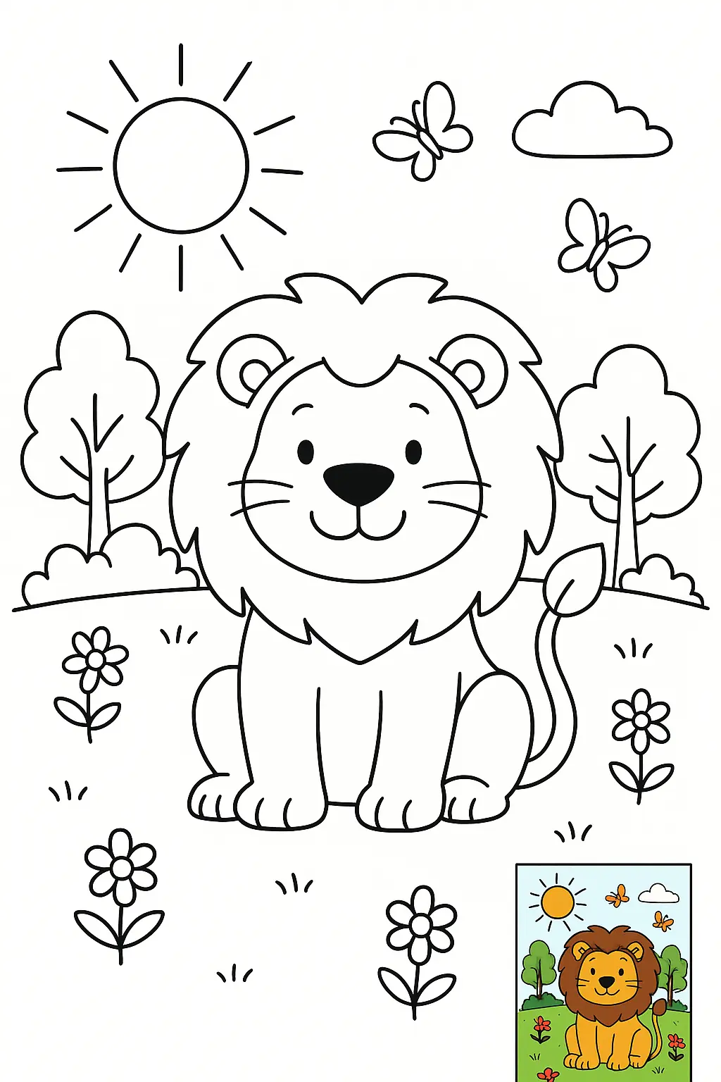 Pages de Coloriage de Lion
