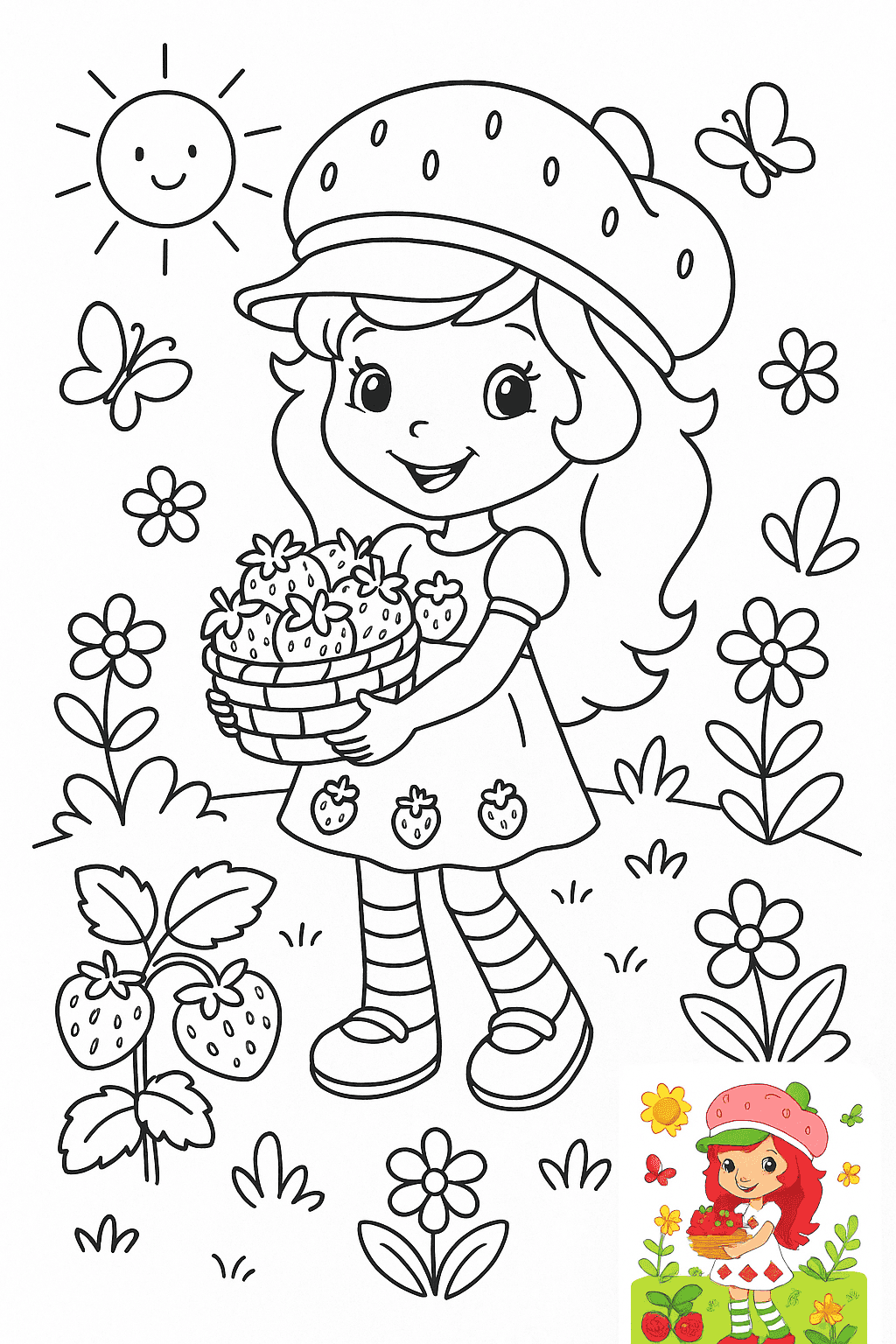 딸기 숏케이크 색칠공부