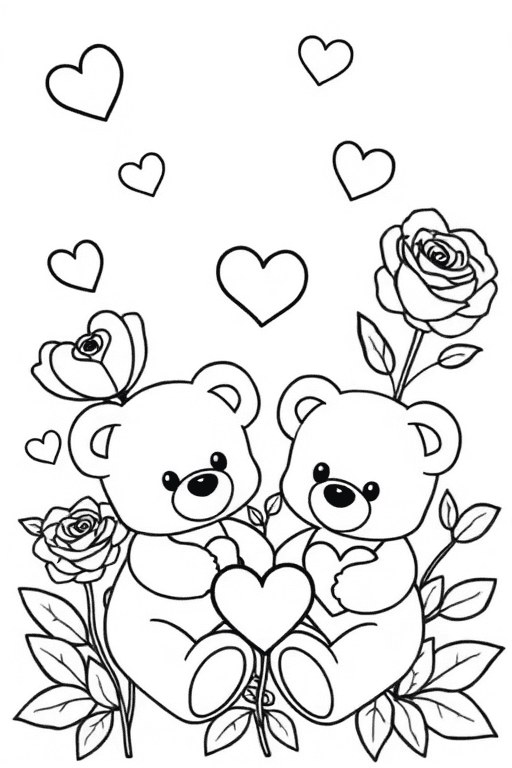 वेलेंटाइन डे कलरिंग पेज