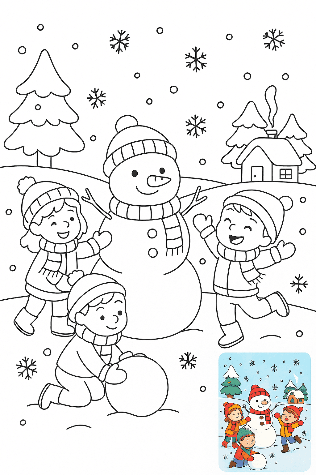 सर्दियों कलरिंग पेज