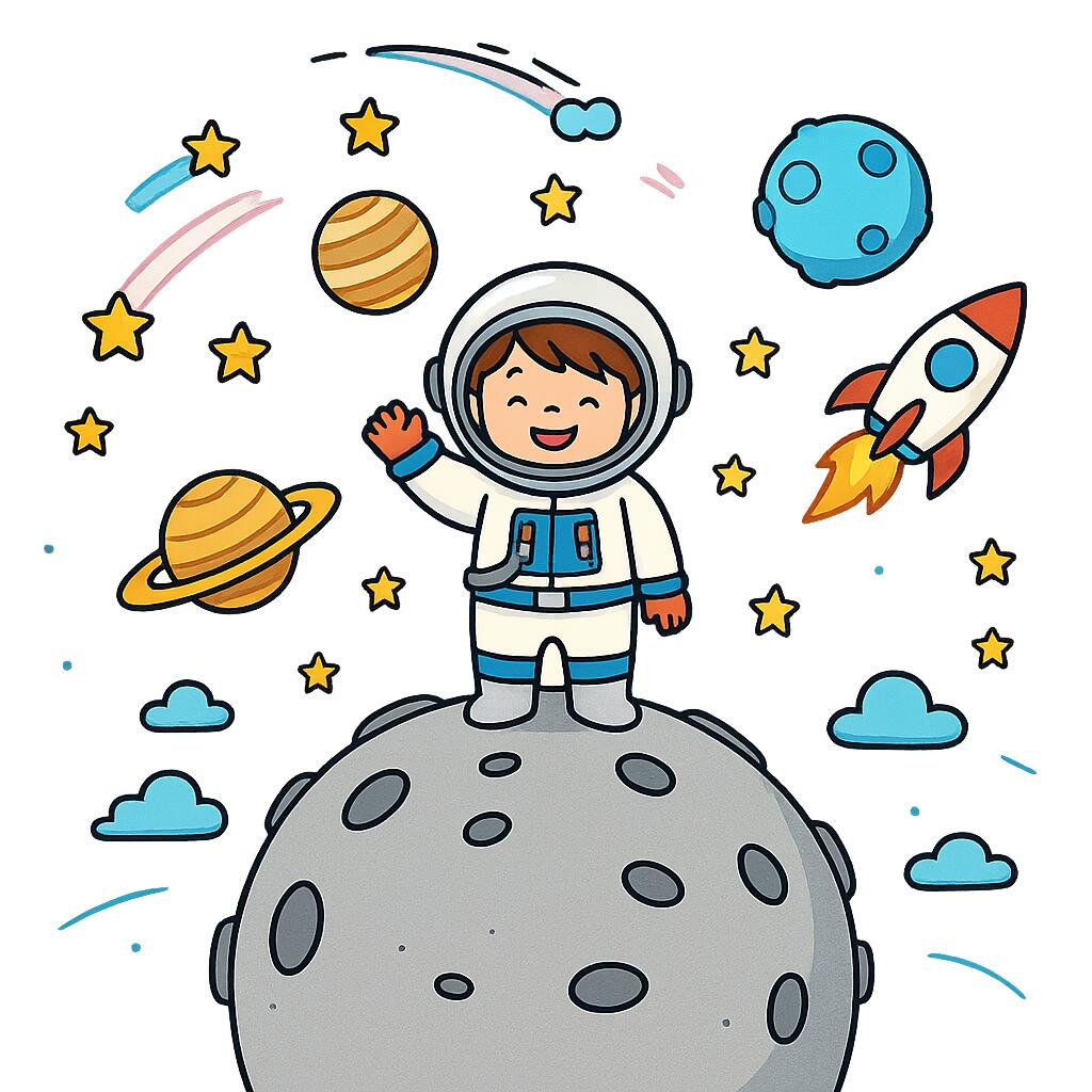 Astronaut coloring page for kids